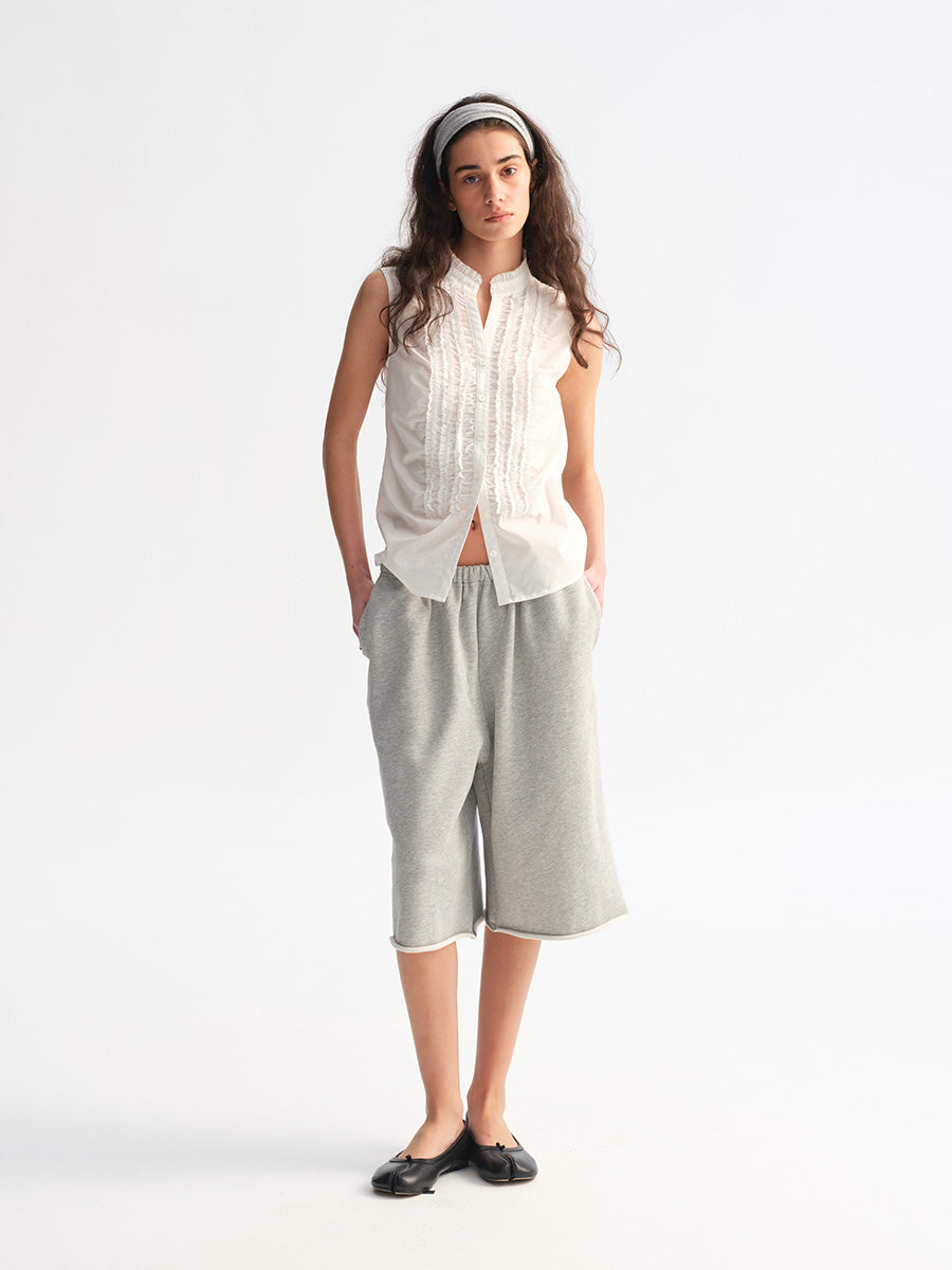 Hughum White lace-trimmed camisole shirt