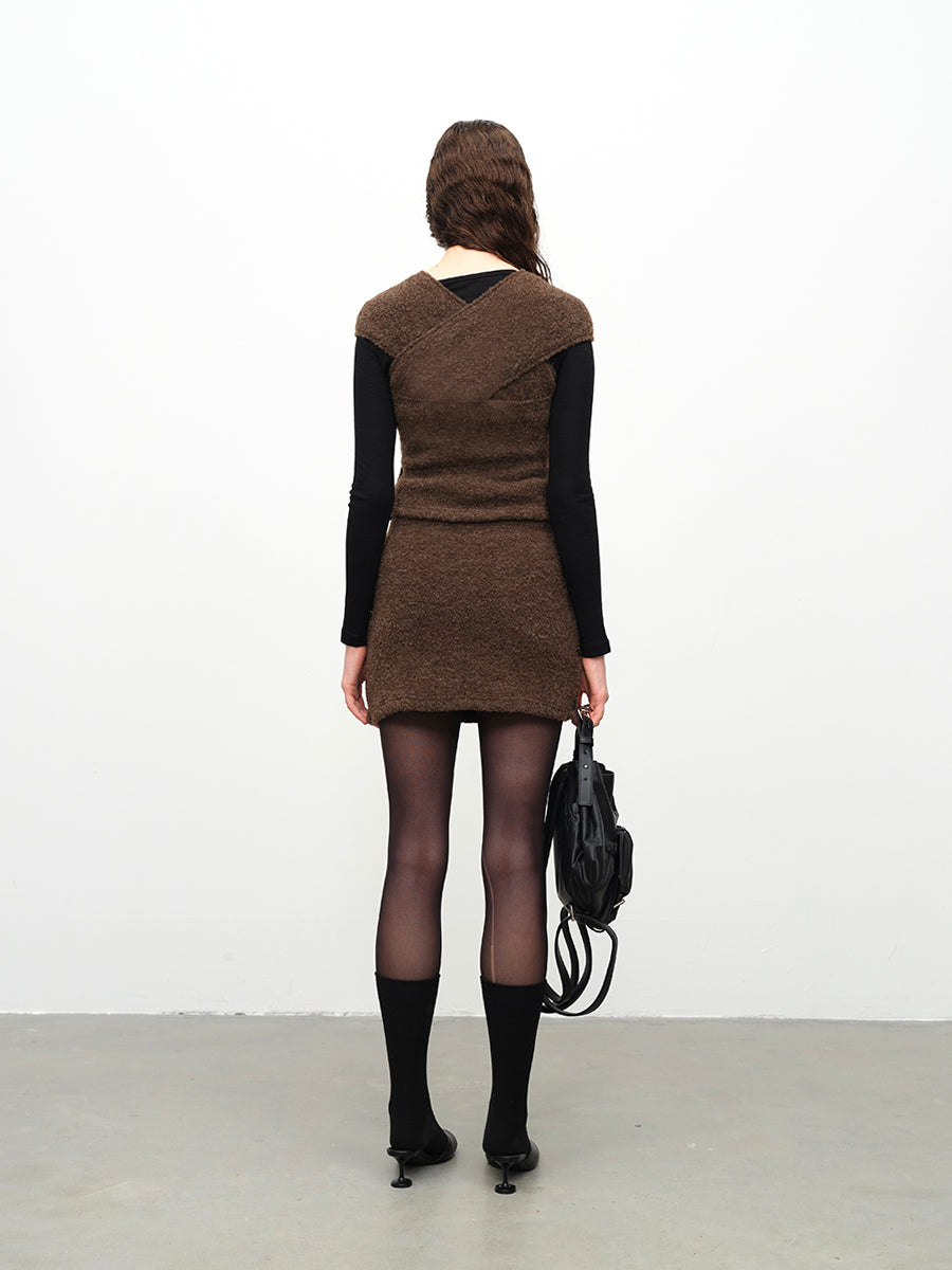 Dotyears24AW Wool knitted coffee suit