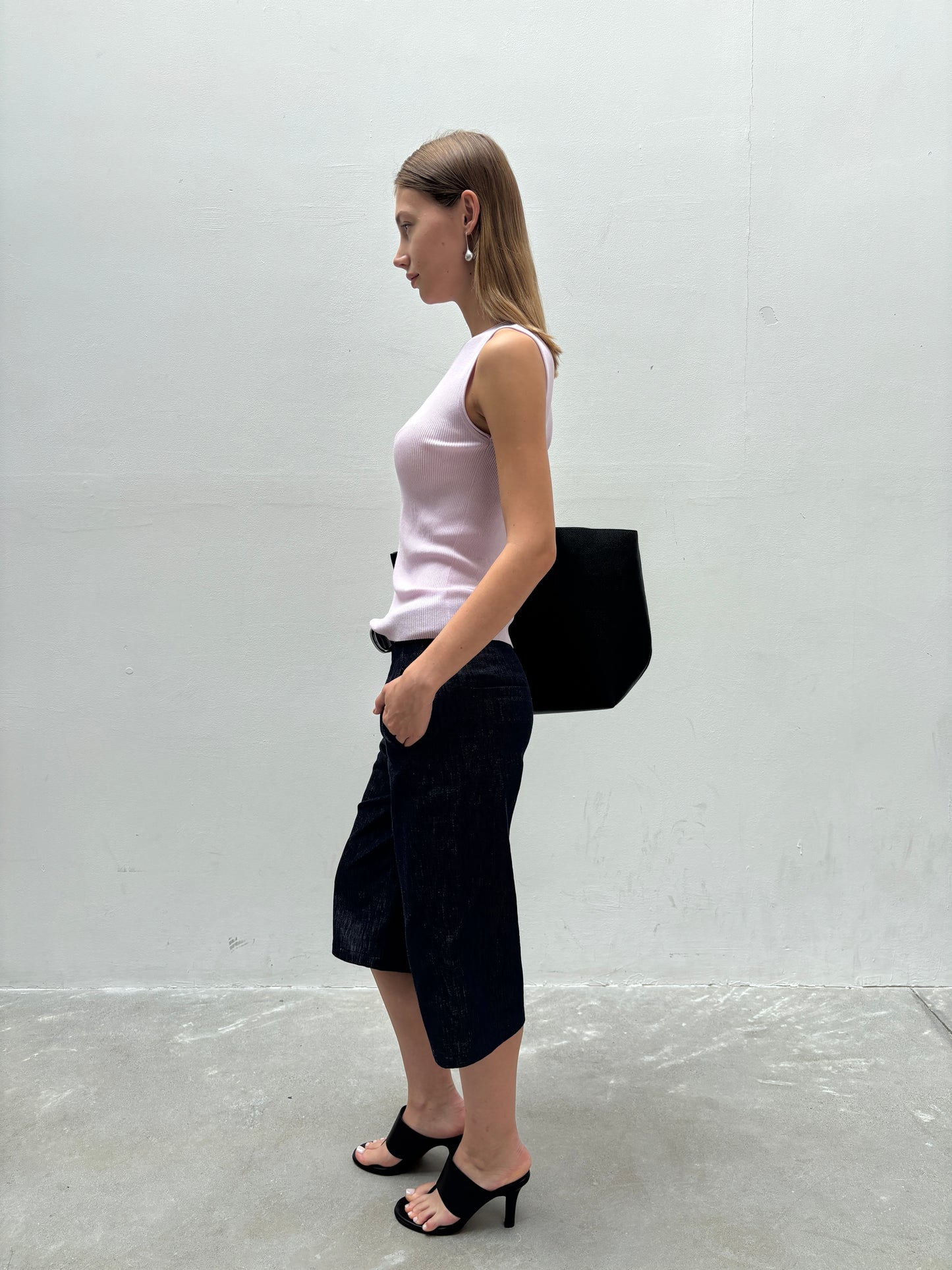 Hughum Long-staple cotton acetate silk knitted vest