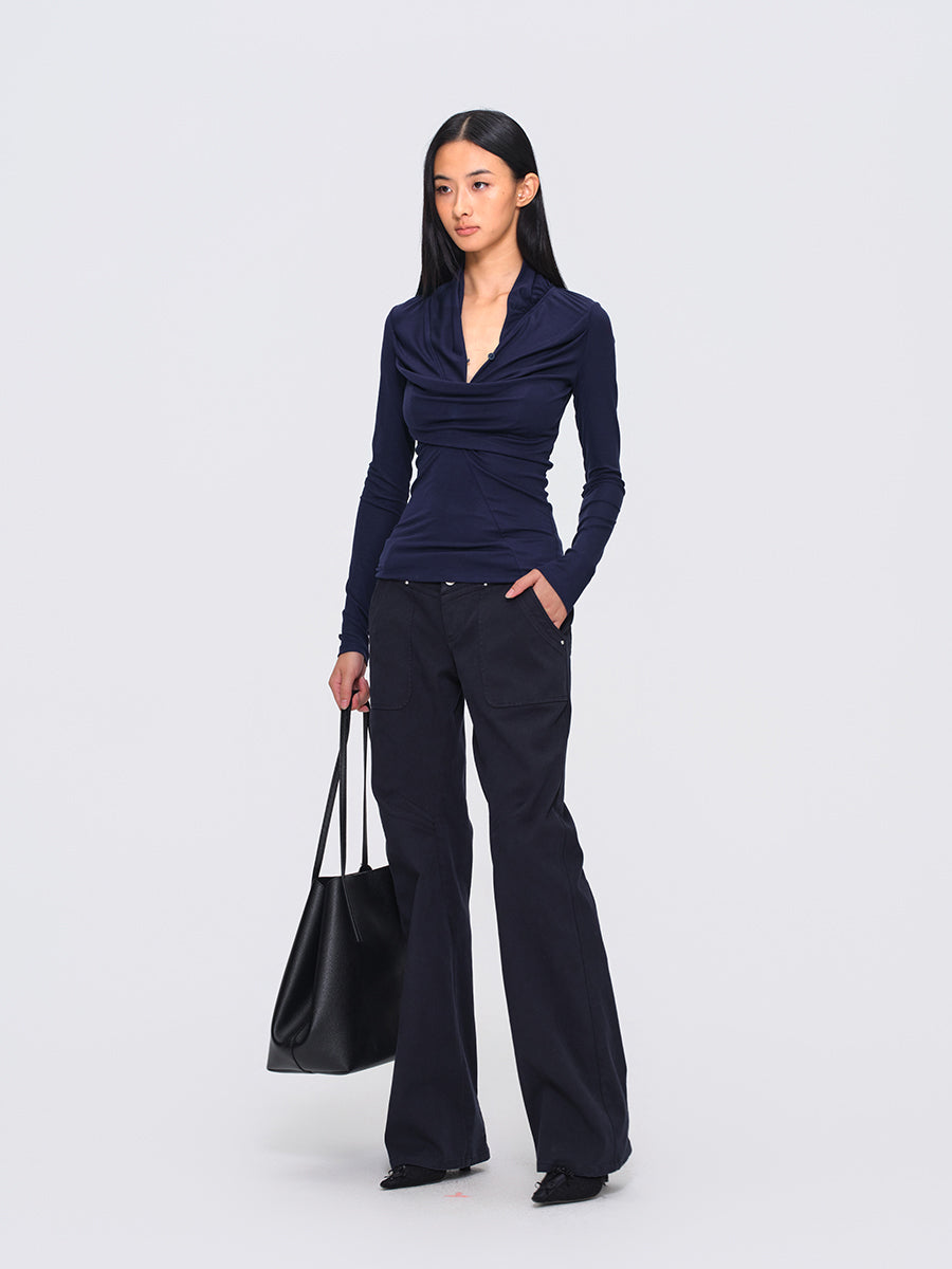 Dotyears Dark Blue Structured Top