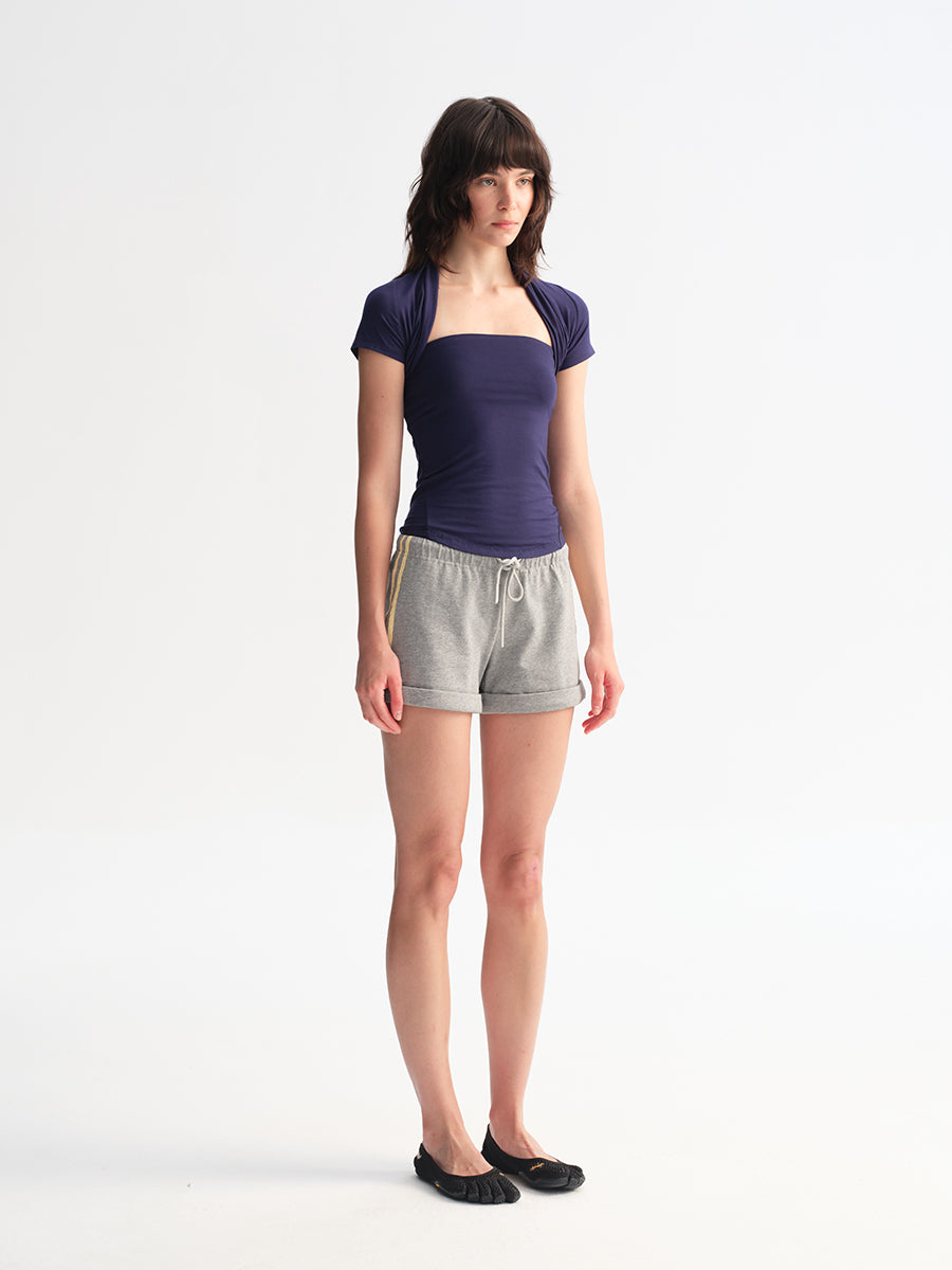 Hughum Tube Top & Short Sleeve Two-Piece Set