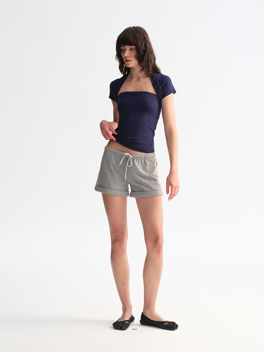 Hughum Tube Top & Short Sleeve Two-Piece Set