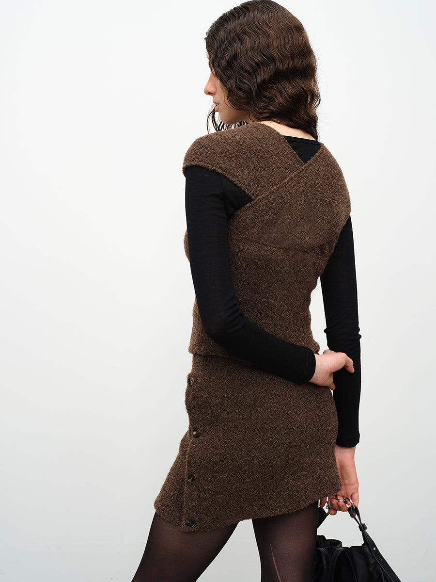 Dotyears24AW Wool knitted coffee suit