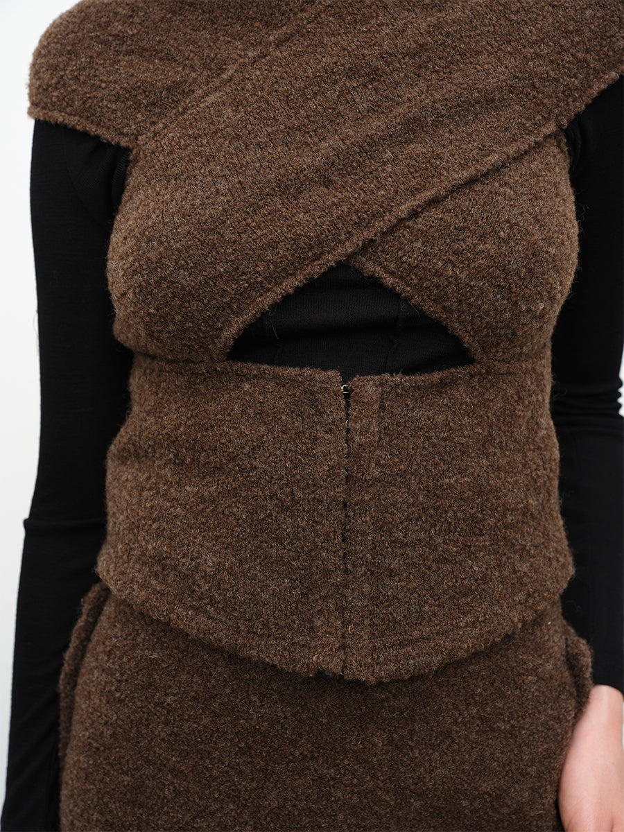 Dotyears24AW Wool knitted coffee suit