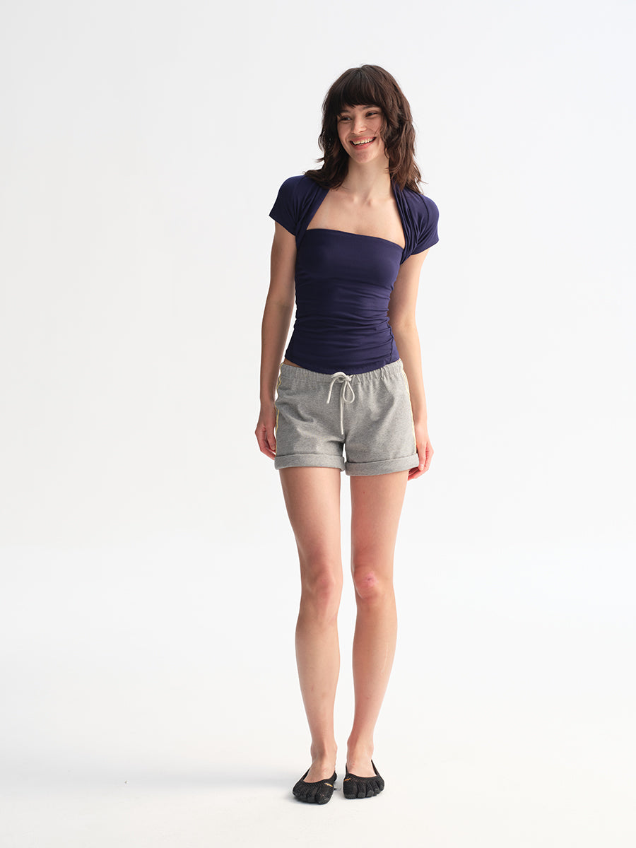 Hughum Tube Top & Short Sleeve Two-Piece Set