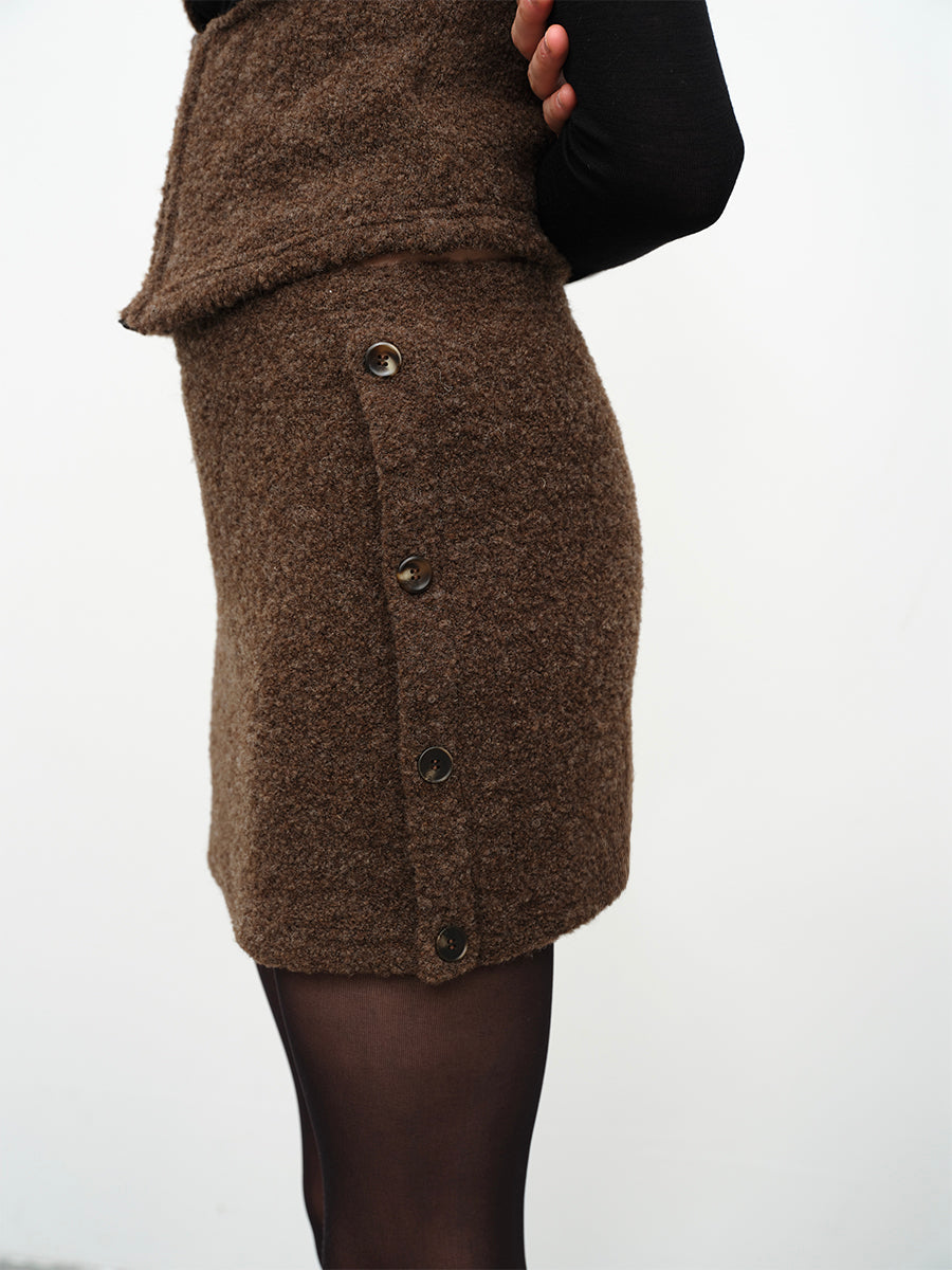 Dotyears24AW Wool knitted coffee suit