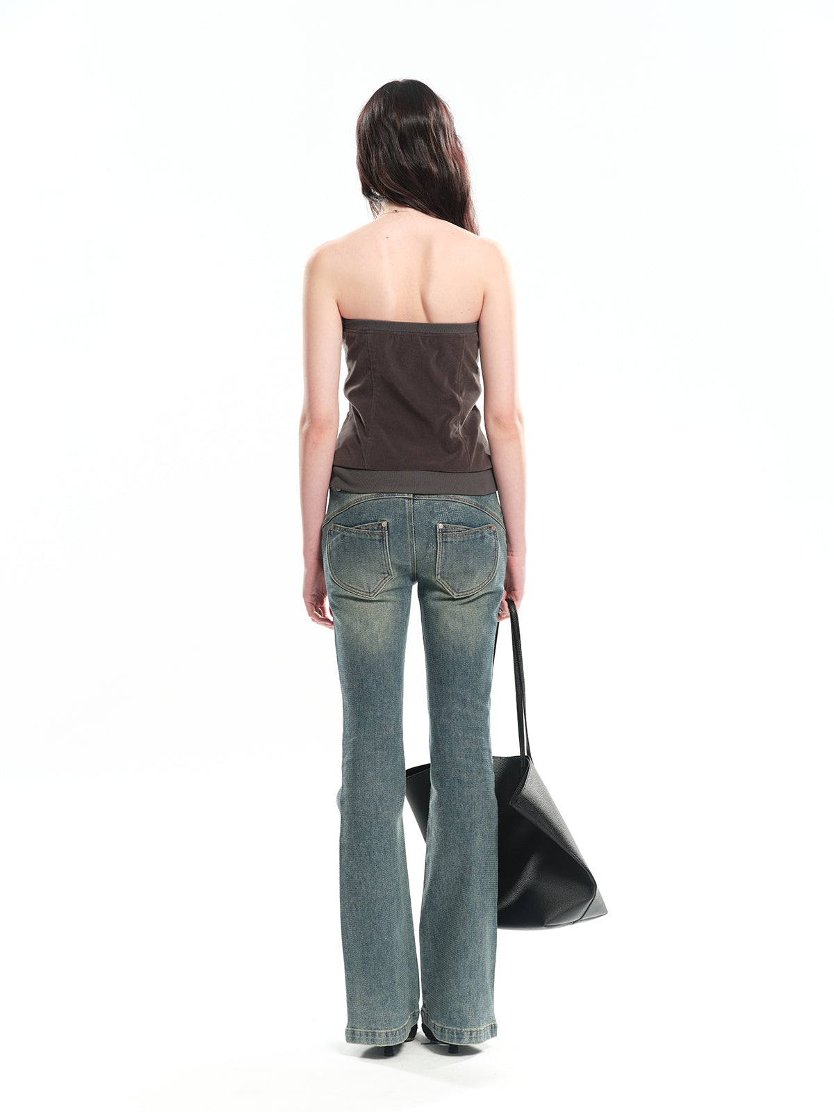 Dotyears Grey velvet camisole top with adjustable metal square buckle