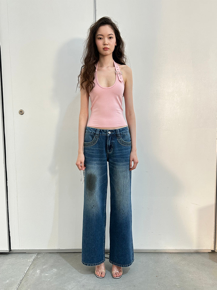 Dotyears Basic slim-fit shoulder straps with adjustable high-stretch cotton knit suspenders