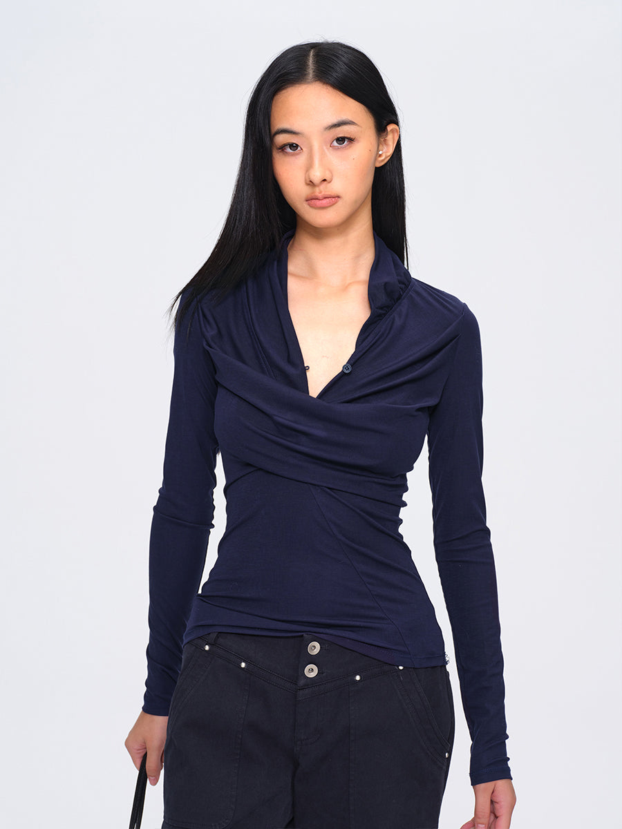 Dotyears Dark Blue Structured Top