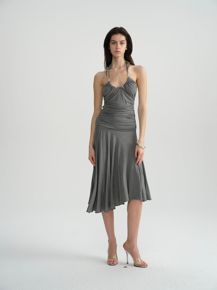 Dotyears Grey beaded hand-woven shoulder strap holiday set