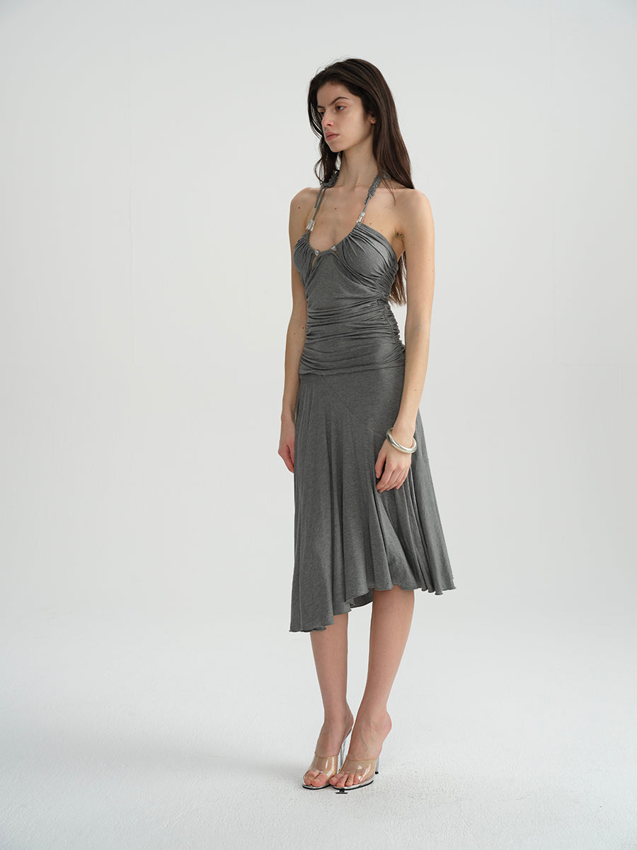 Dotyears Grey beaded hand-woven shoulder strap holiday set