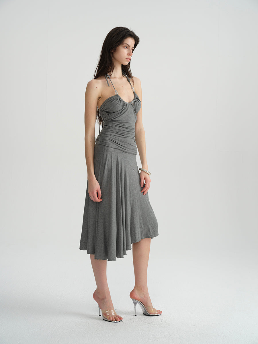 Dotyears Grey beaded hand-woven shoulder strap holiday set