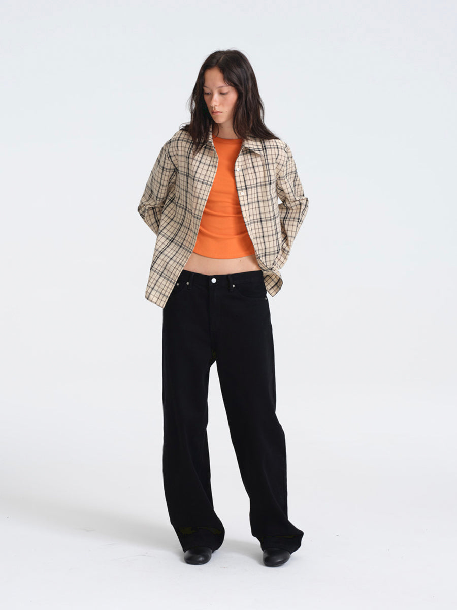 Hughum Khaki Check Cotton Shirt