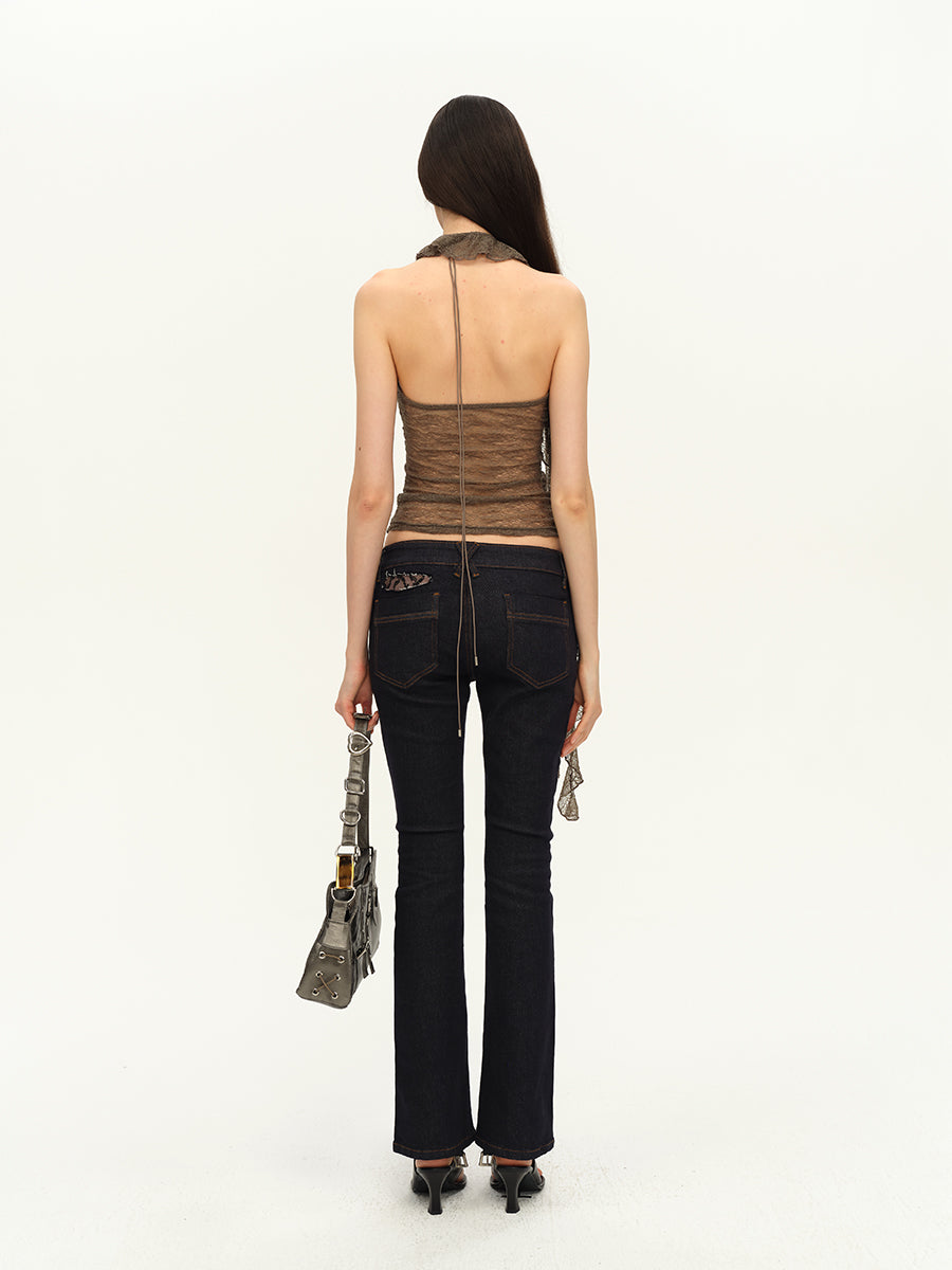 Dotyears Lace panels, trimmed cut-outs, skinny jeans