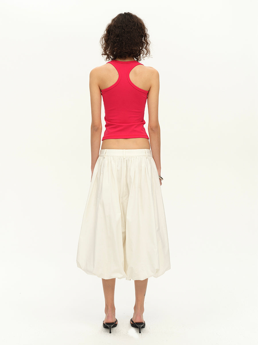Hughum White cotton linen bloomers pants