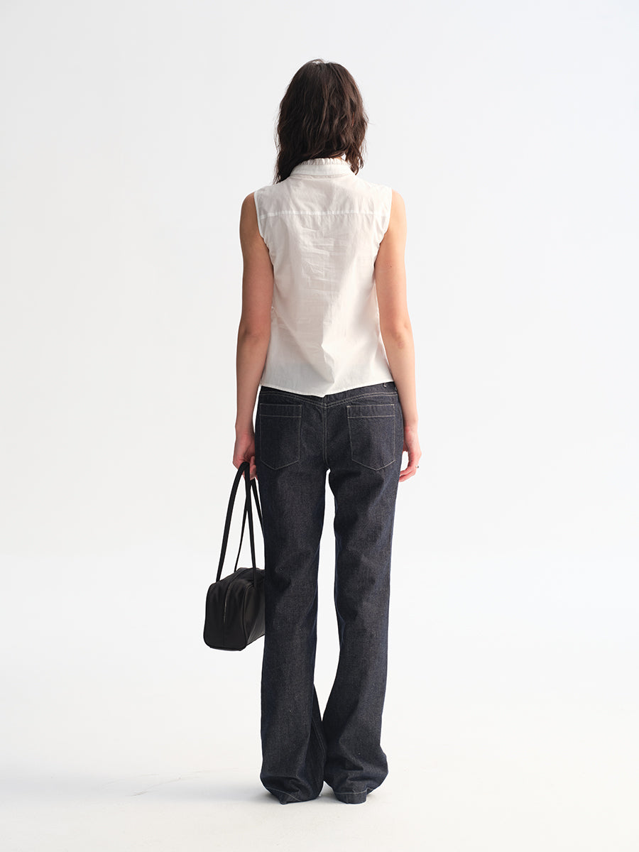 Hughum White lace-trimmed camisole shirt