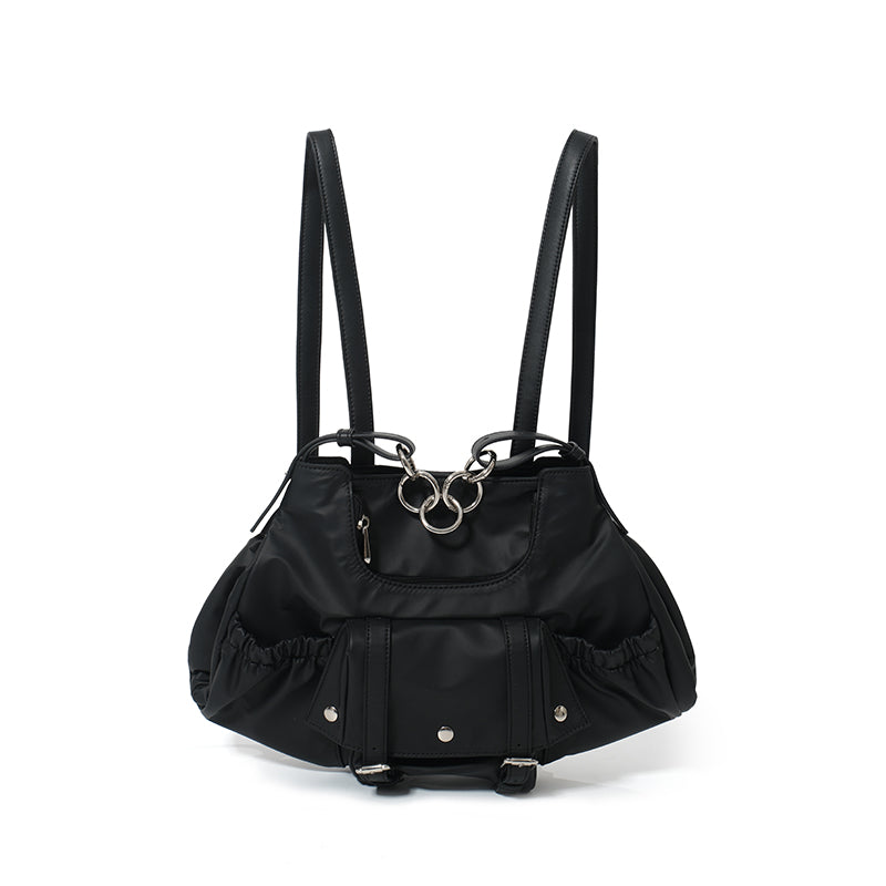 Dotyears24ss Carry a backpack in black waterproof nubuck fabric