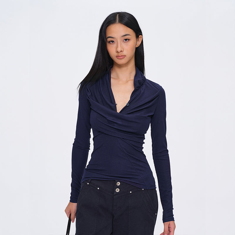 Dotyears Dark Blue Structured Top