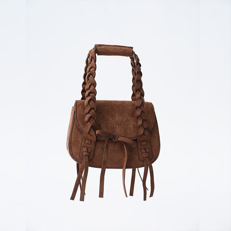 Dotyears Versatile Top-Handle Bag with Woven Suede Handle