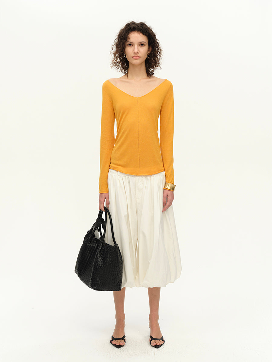 Hughum White cotton linen bloomers pants