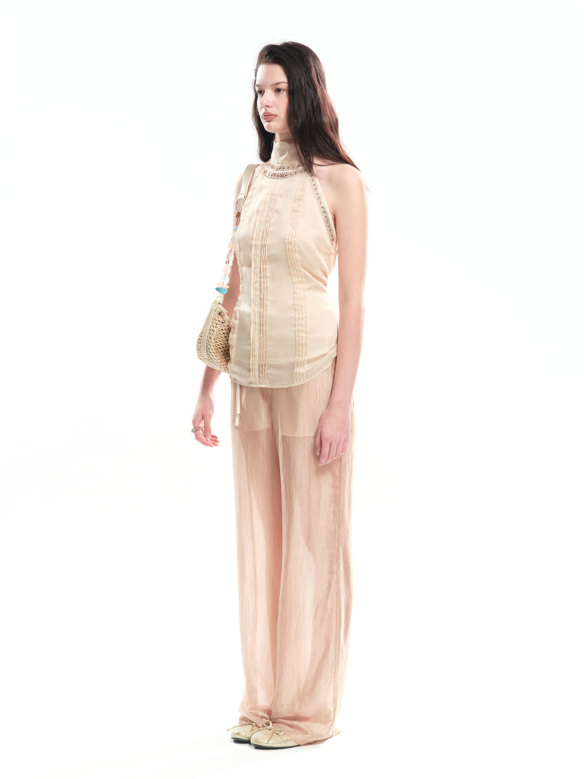 Dotyears hot-drilled back-tie gold top