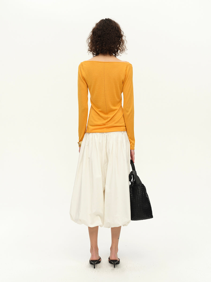 Hughum White cotton linen bloomers pants