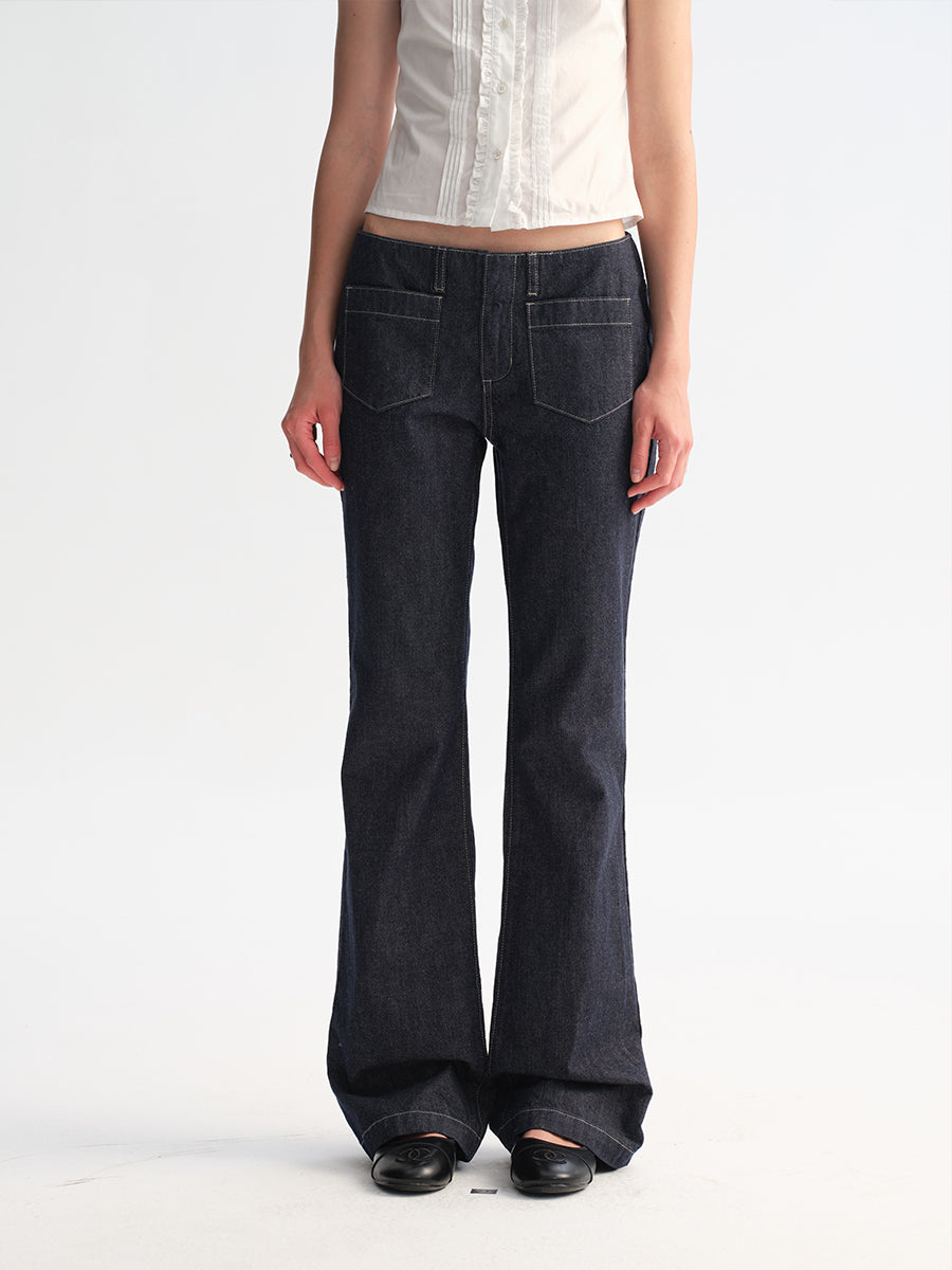 Hughum Two-Pocket Raw Denim Jeans