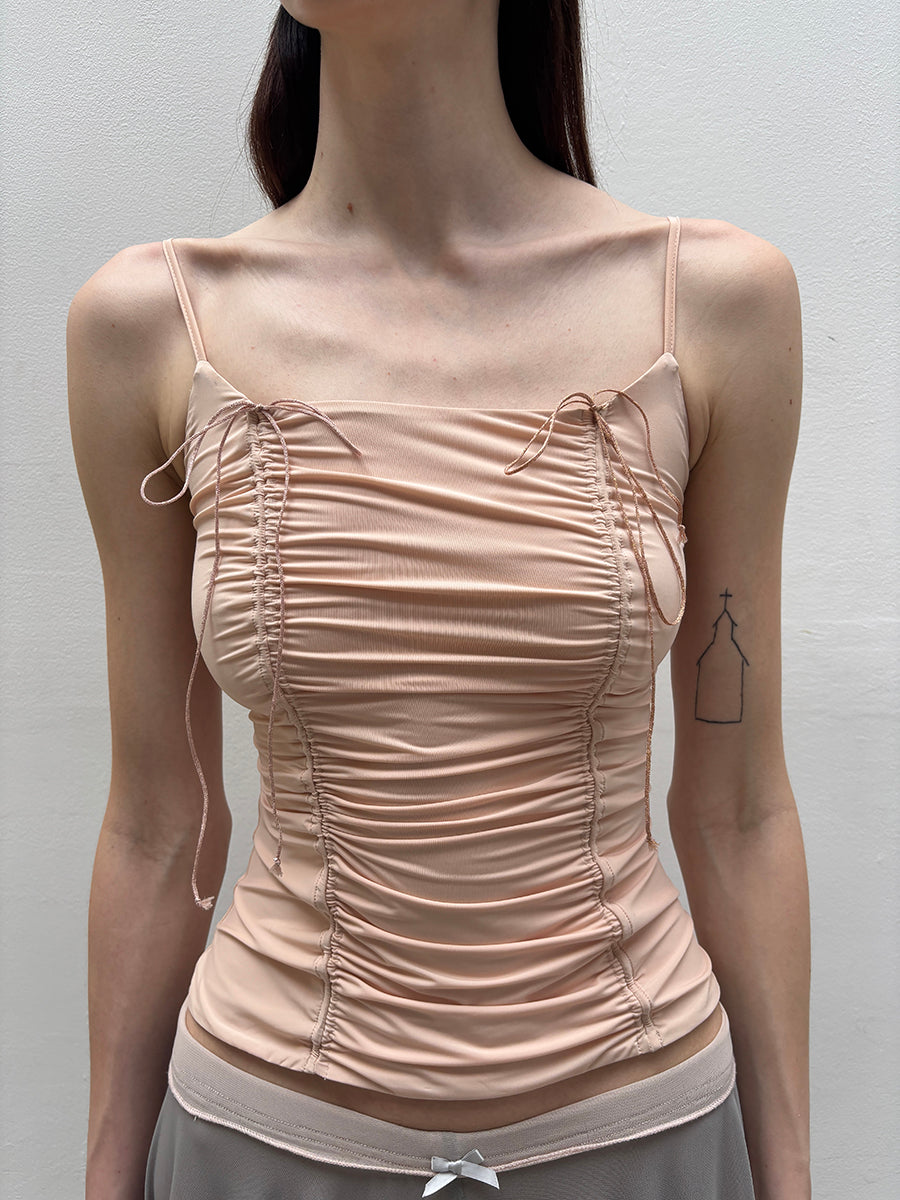 Dotyears Forest Whispers - Light-coloured drawstring pleated slim suspenders