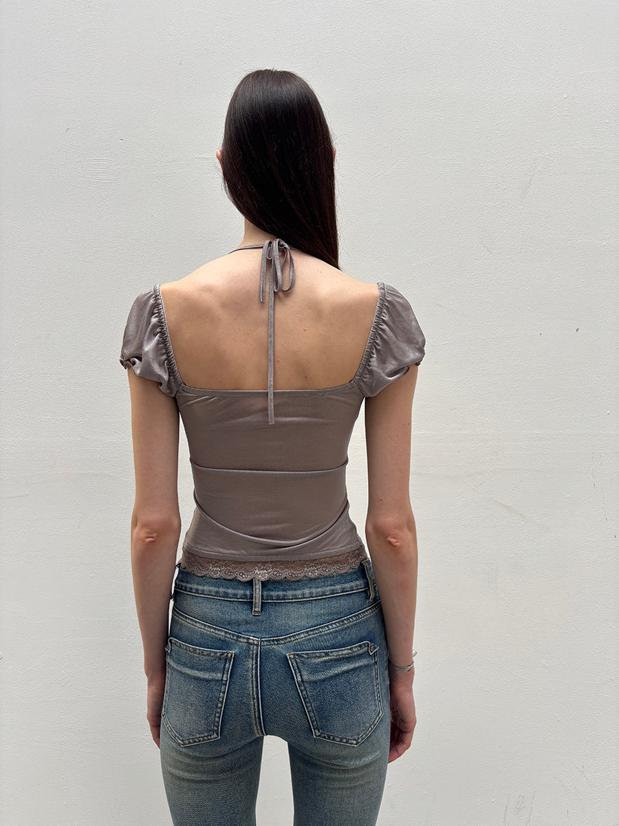 Dotyears Acetate lace panelled beaded cardigan