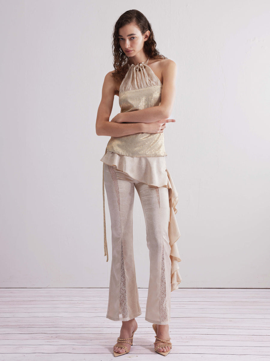 Dotyears24ss Beaded panelled suspender hot diamond top