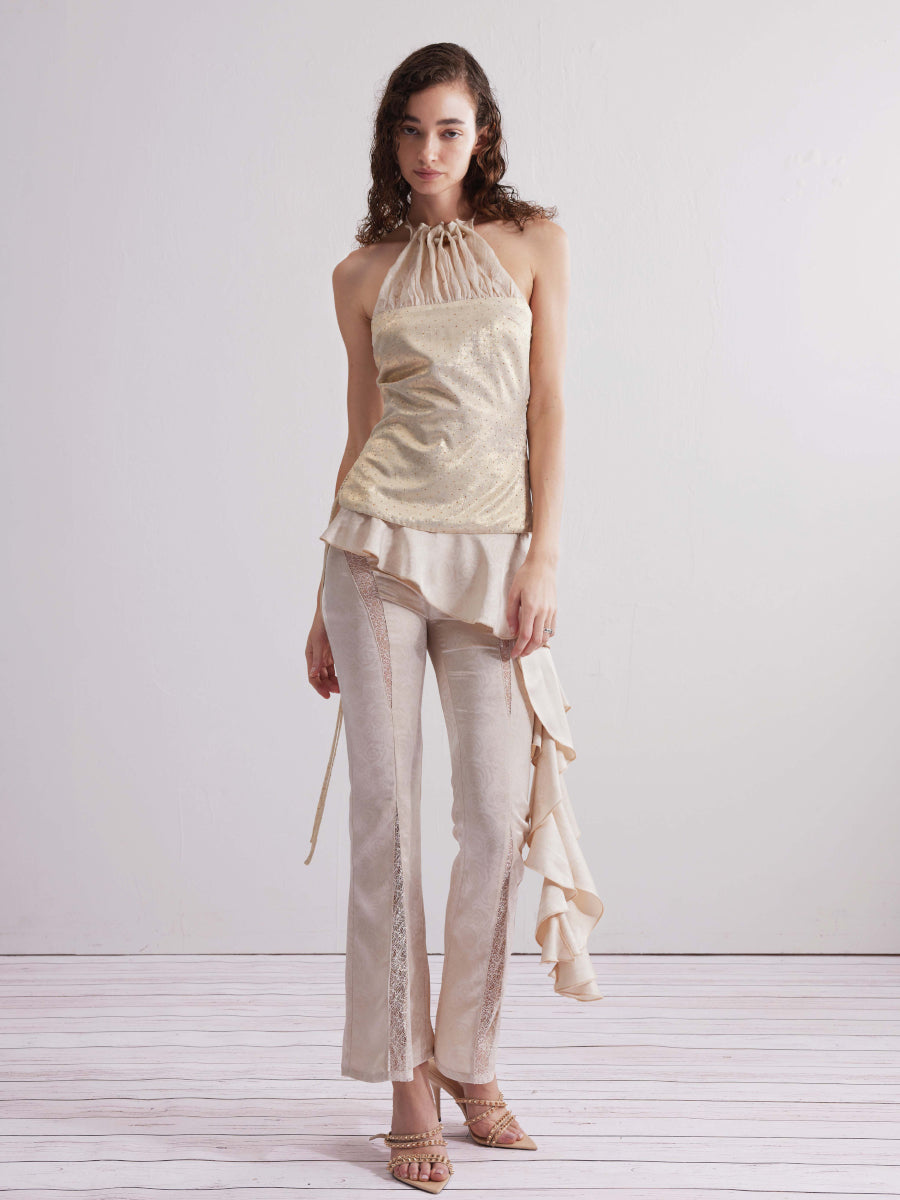 Dotyears24ss Beaded panelled suspender hot diamond top