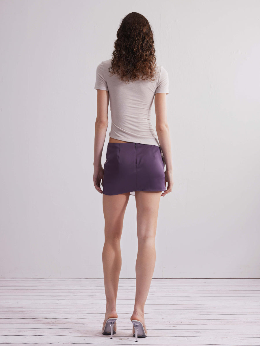 Dotyears24ss  Commuter wool purple grey handmade floral top