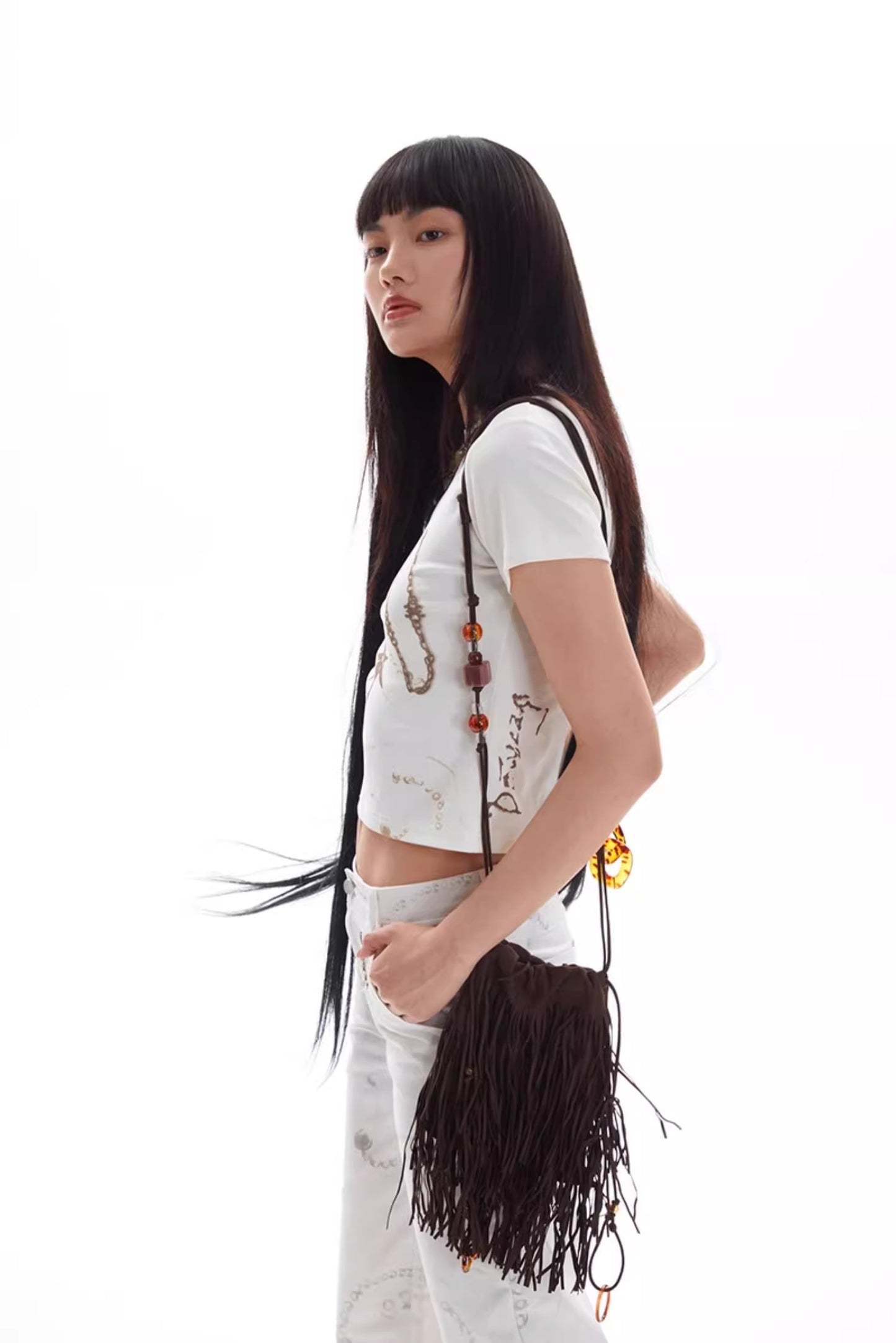 Dotyears Tassel beaded accessory original design crossbody small shoulder bag