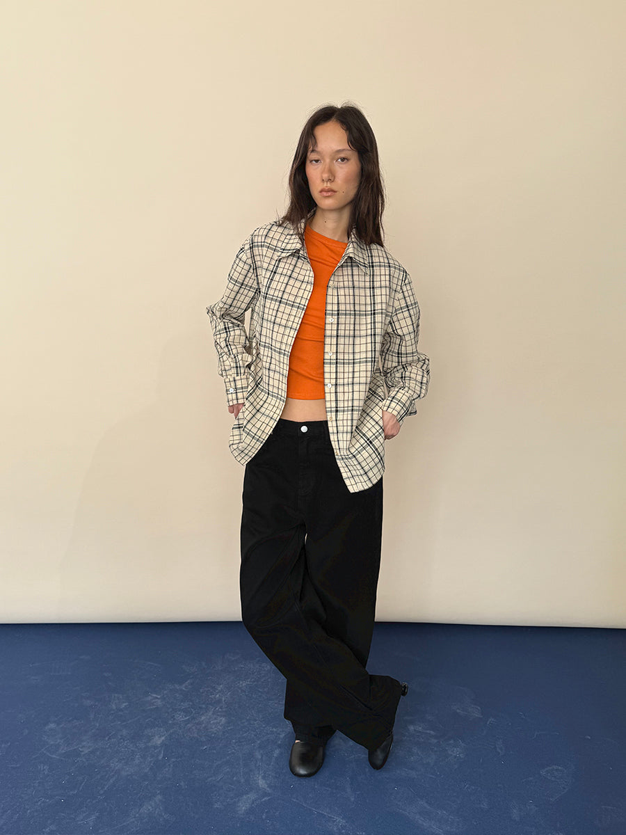 Hughum Khaki Check Cotton Shirt