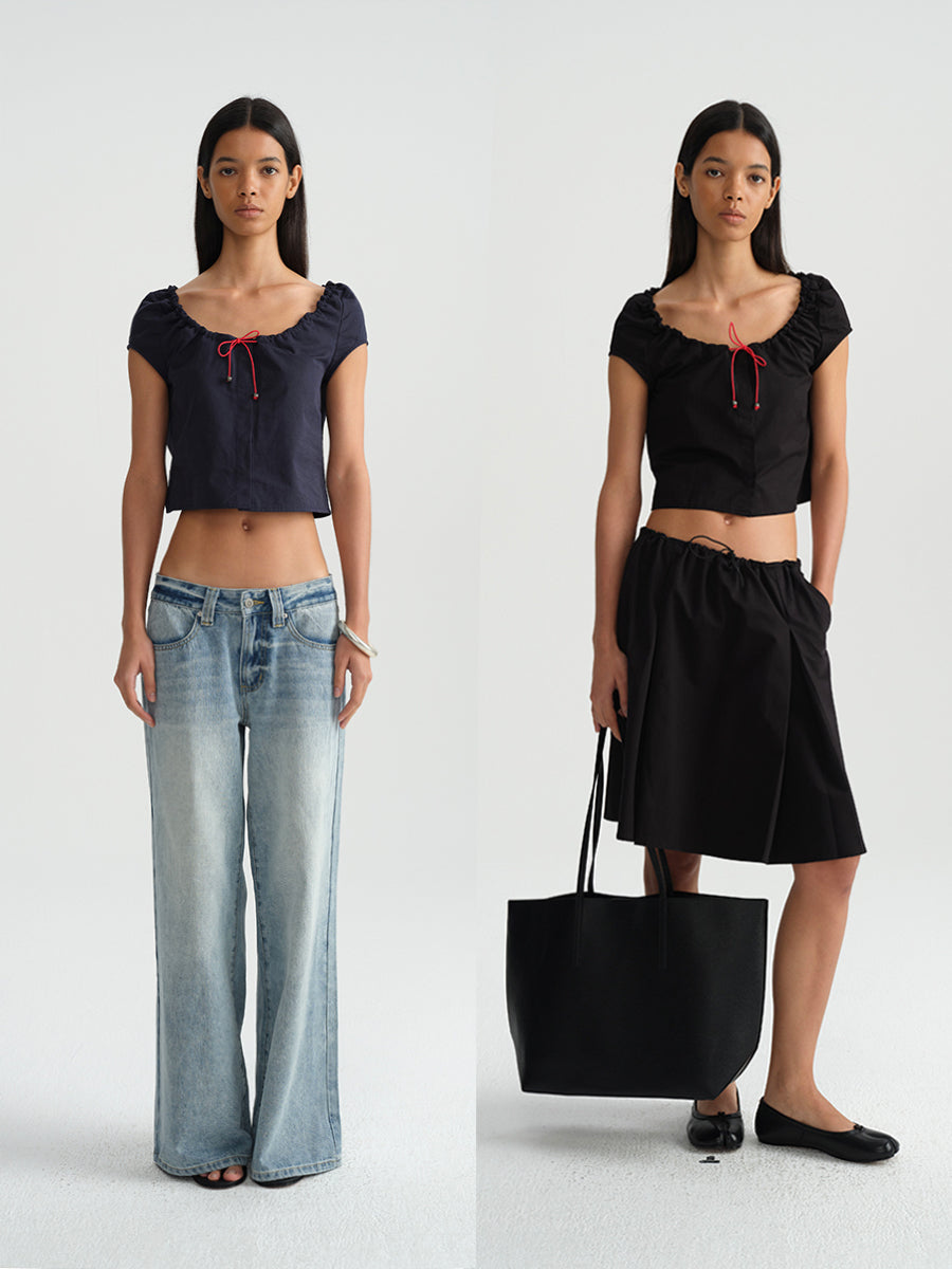 Hughum Cotton black drawstring strap set