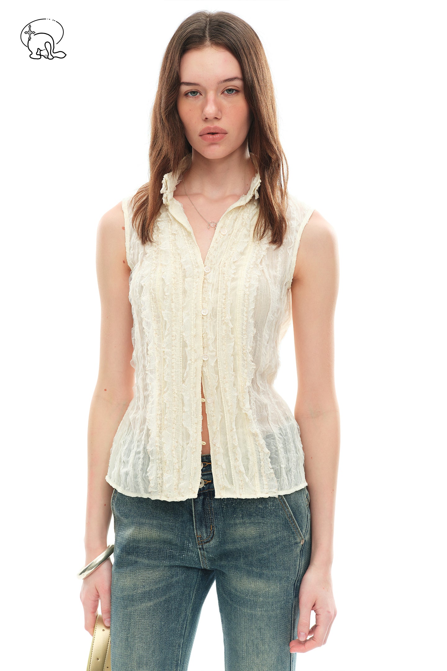 Dotyears Craft Fabric Lace Spliced Cardigan