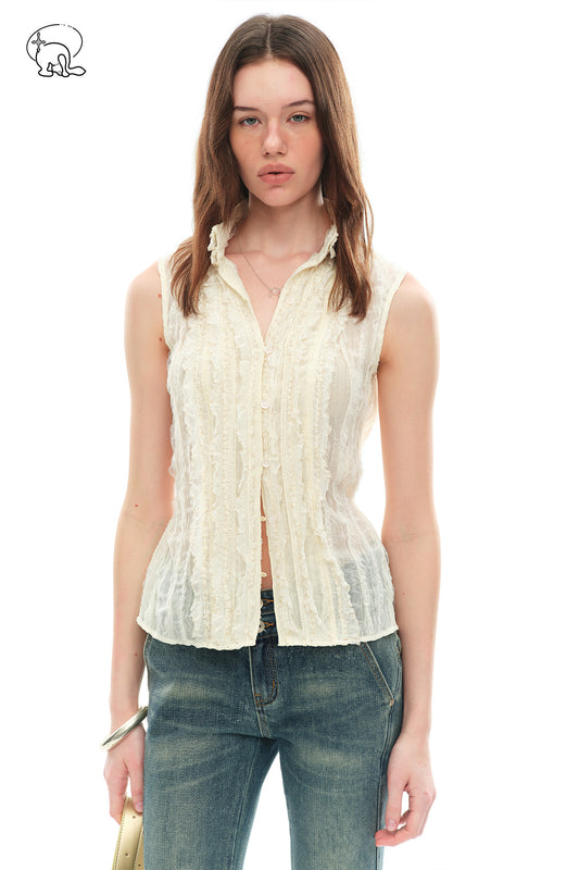 Dotyears Craft Fabric Lace Spliced Cardigan