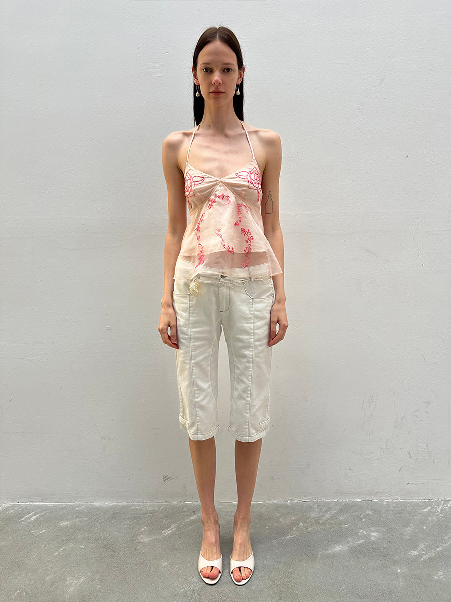 Dotyears embroidered double tulle feel lightweight A pendulum suspenders