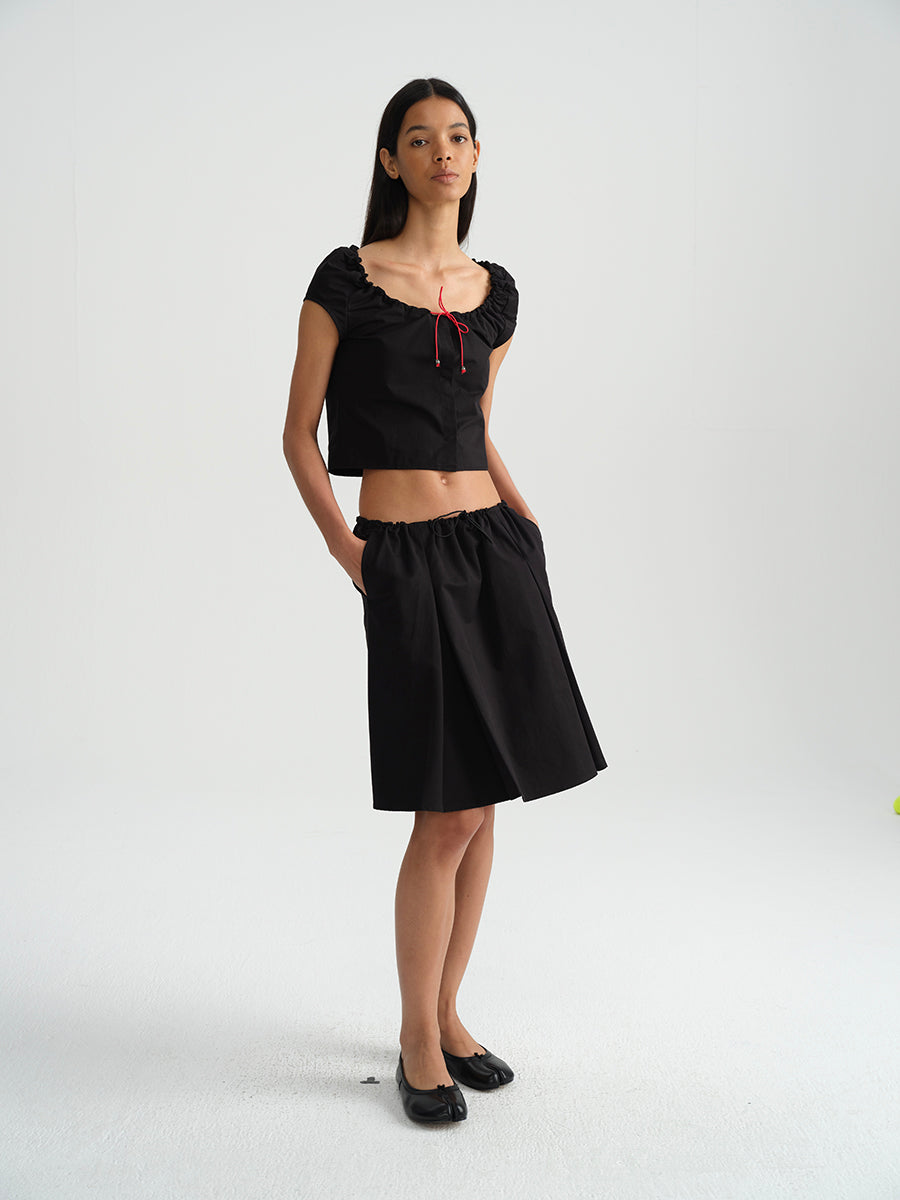 Hughum Cotton black drawstring strap set