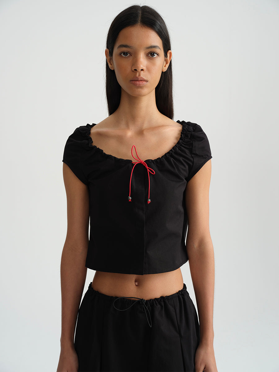 Hughum Cotton black drawstring strap set