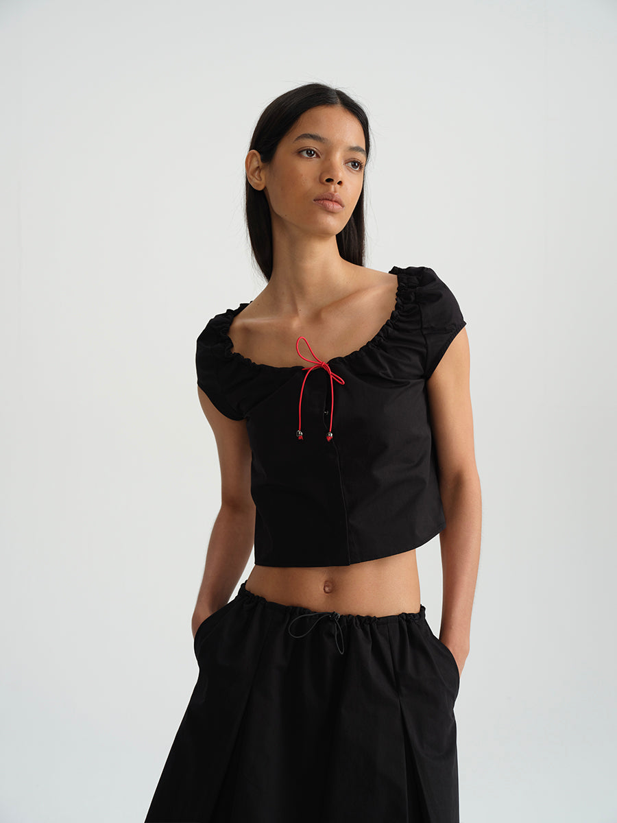 Hughum Cotton black drawstring strap set