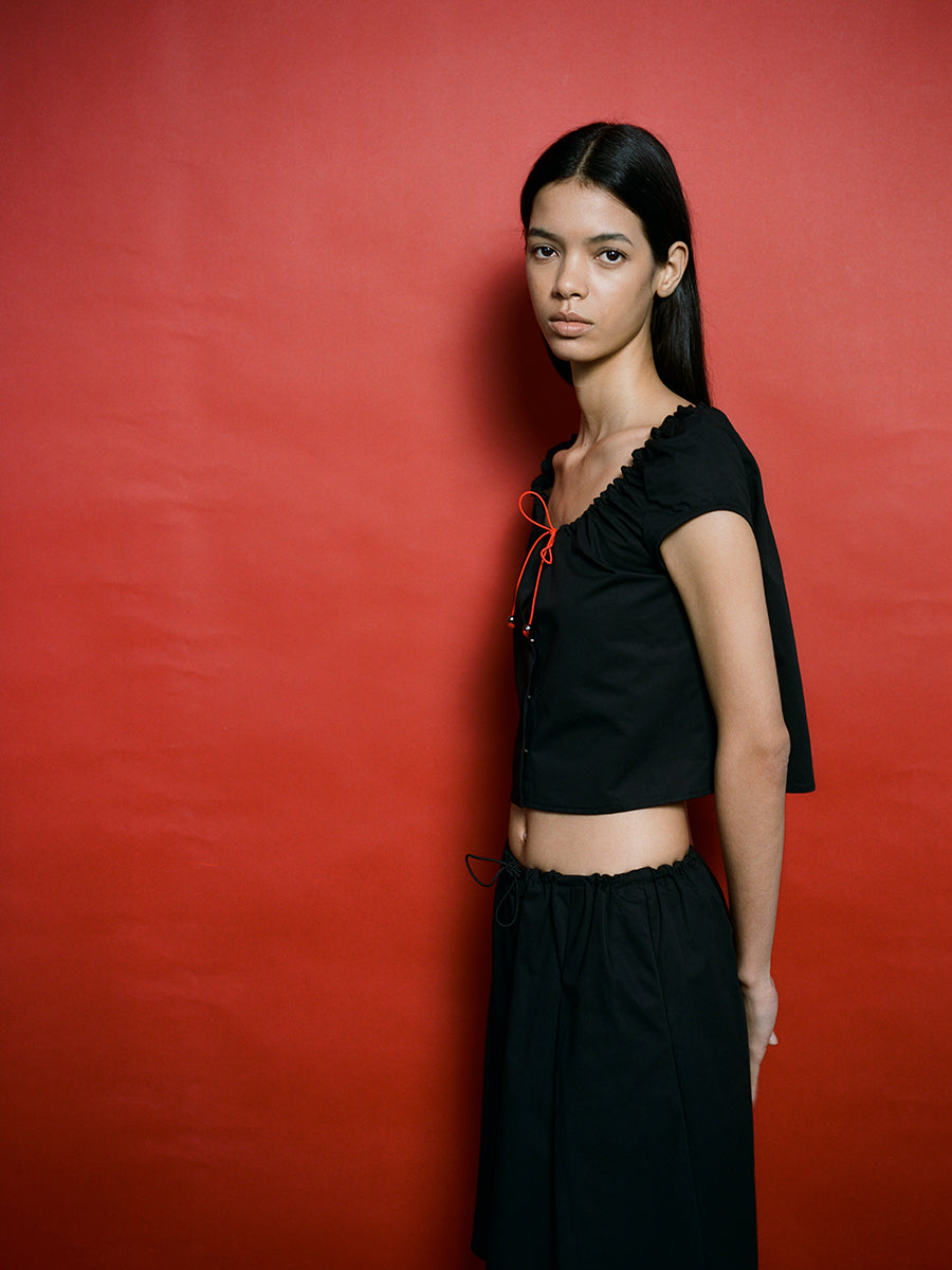 Hughum Cotton black drawstring strap set