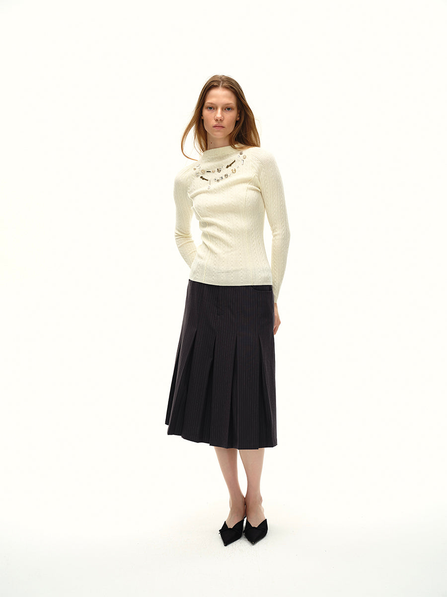 Dotyears24AW Commuter Series A niche original design is a hand-made hand-sewn brick slim sweater