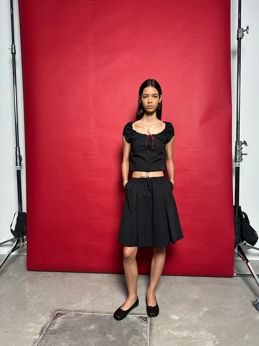 Hughum Cotton black drawstring strap set