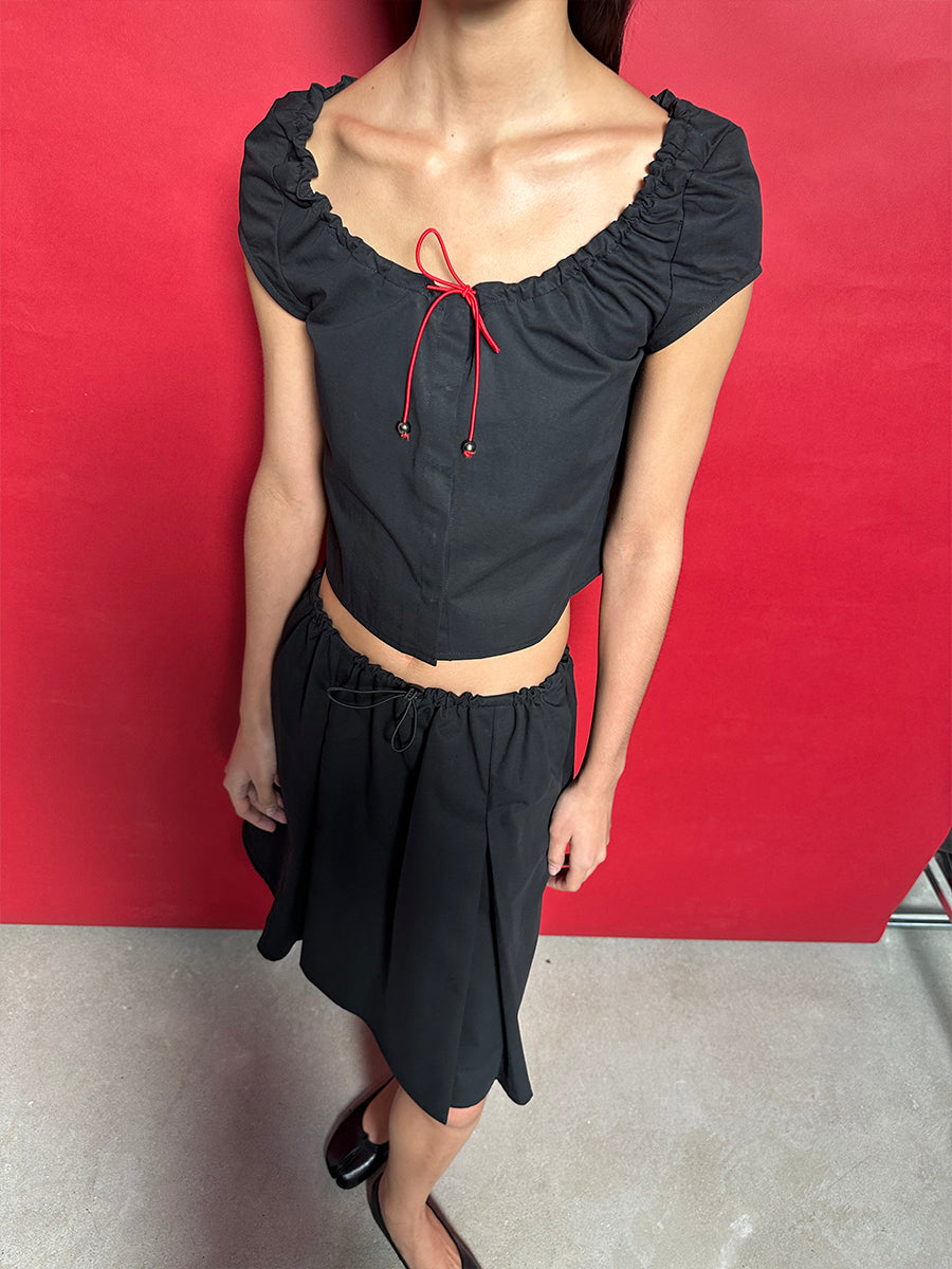 Hughum Cotton black drawstring strap set