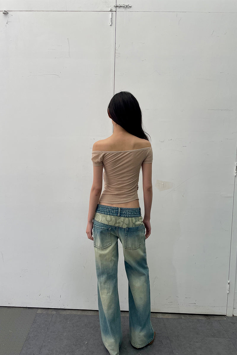 Dotyears24ss Slim-fitting apricot crop top in diamond mesh lace panelled knit