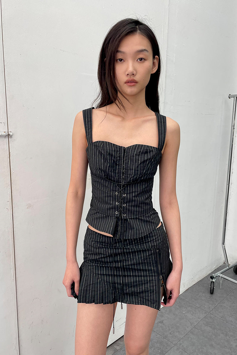 Dotyears24ss Striped strappy Office Lady Style set