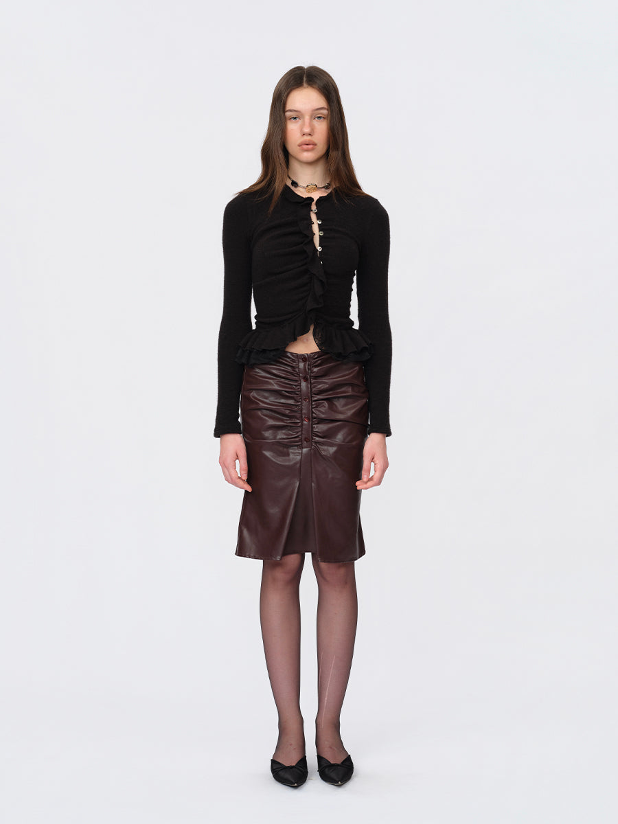 Dotyears Knit and Lace Panelled Shirt